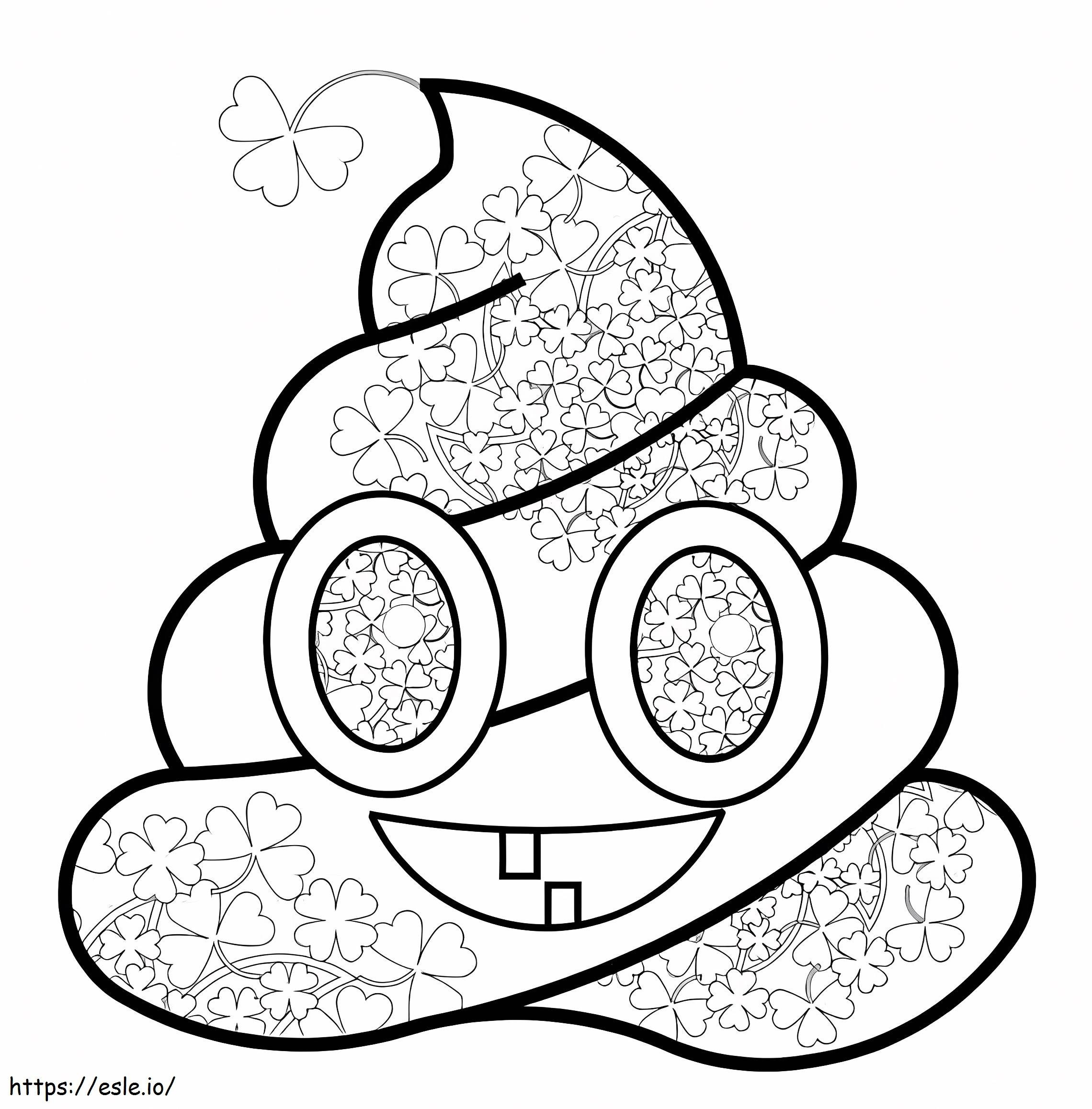 Shit clover emoji coloring page