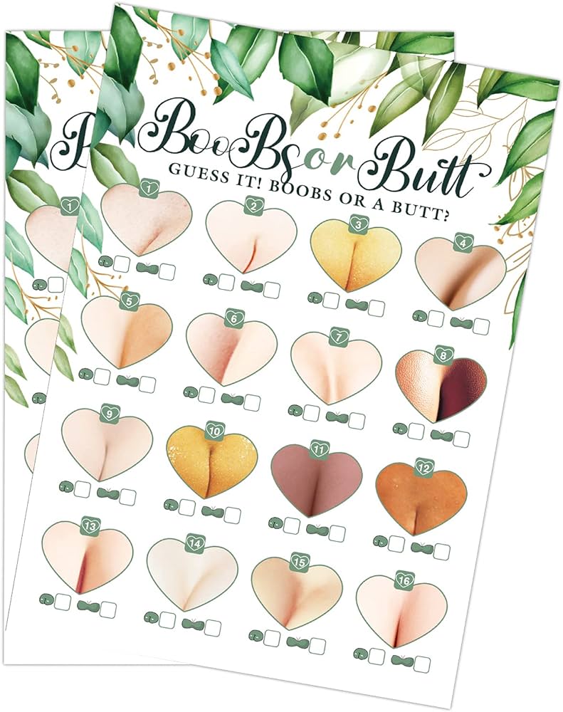 Boobs or butt baby shower game