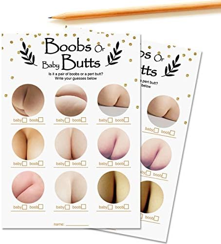 Baby butts or boobs fun baby shower game gender neutral boy or girl fun baby shower games favors funny activity question at reveal bundle for kids mom dad women men