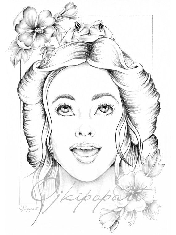 Slavic beauty printable coloring page for adults pdf etsy printable coloring pages coloring pages adult coloring pages