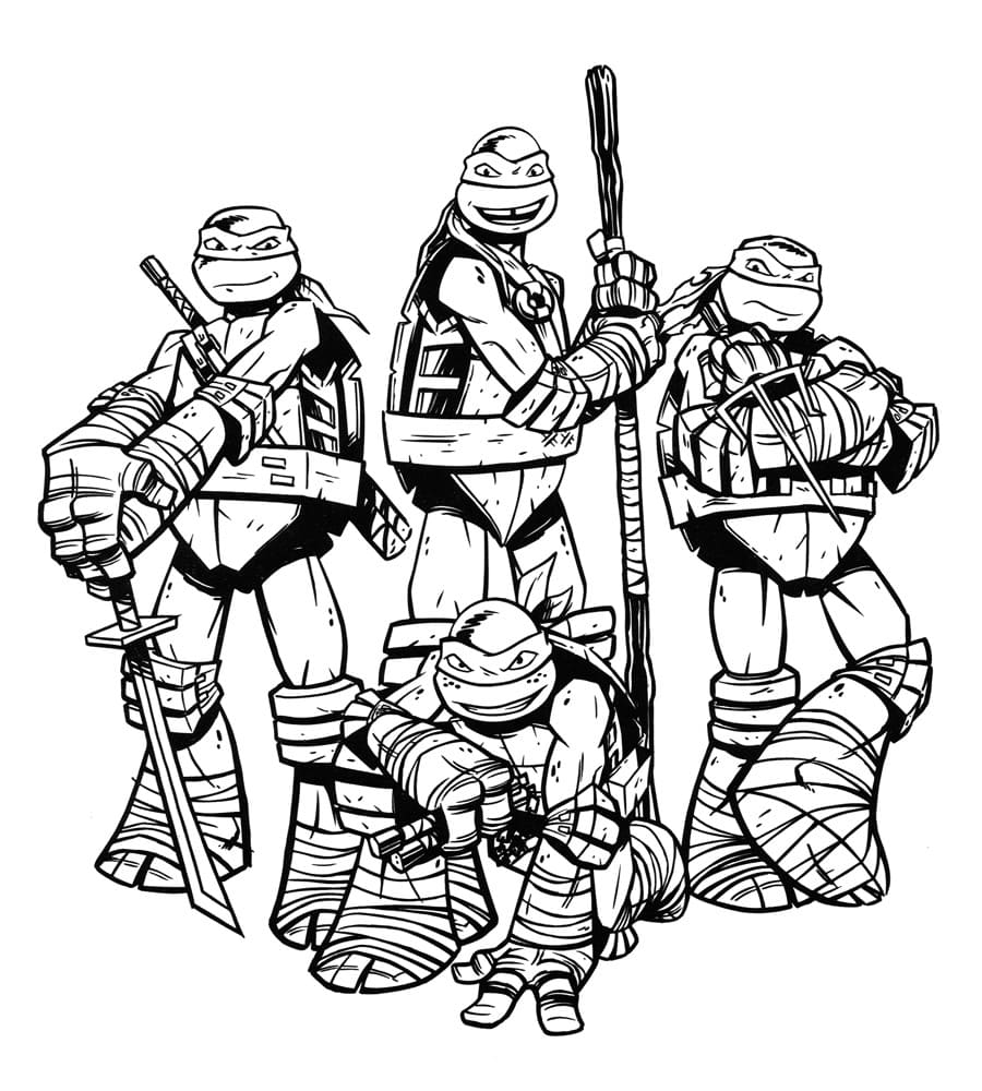 Teenage mutant ninja turtles coloring pages â wonder