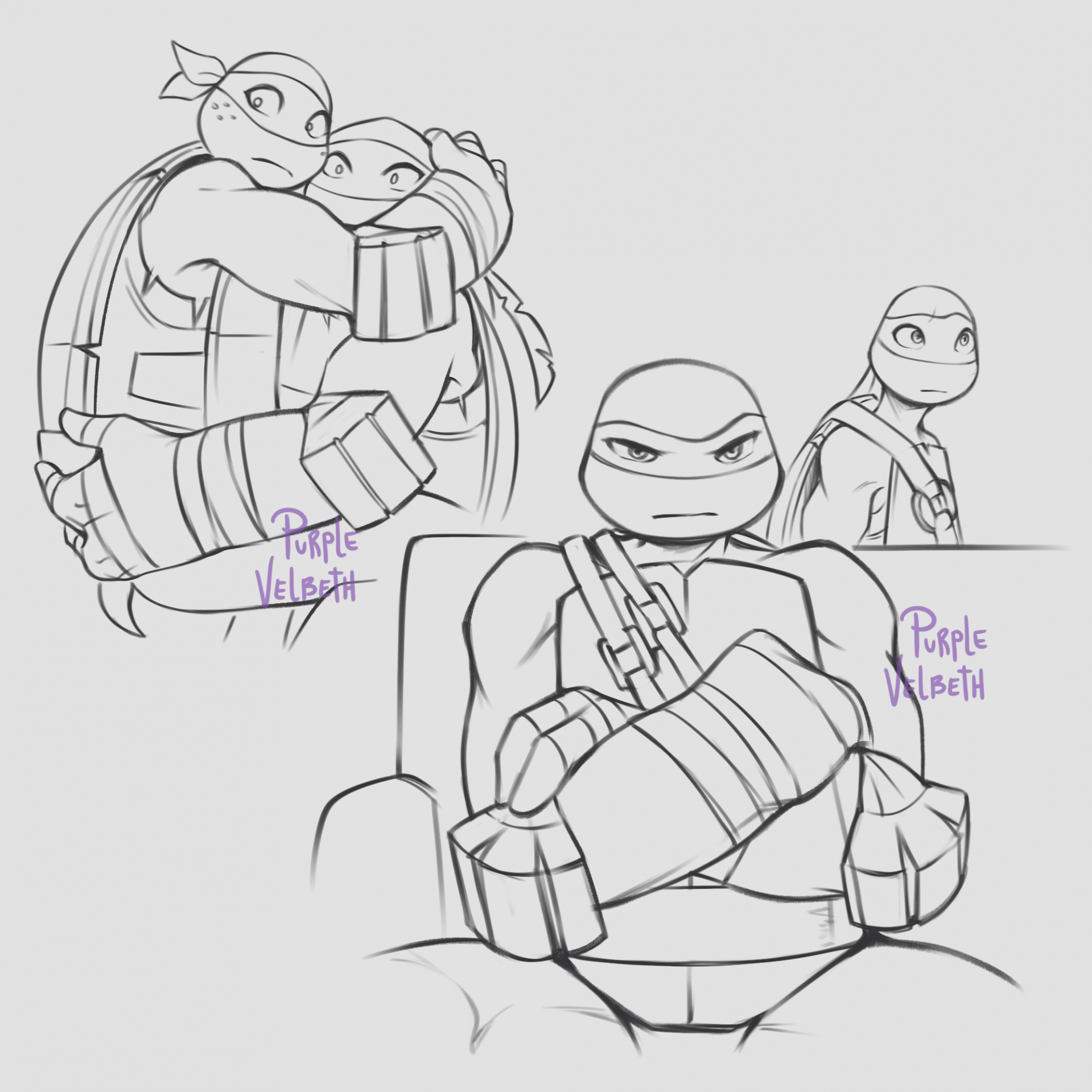 Some tmnt random sketches by purplevelbeth