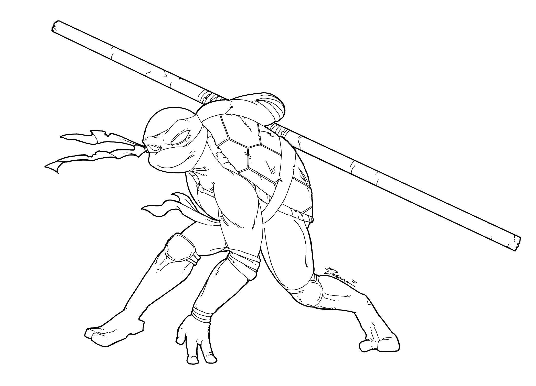 Online coloring pages coloring ninja turtle donatello coloring