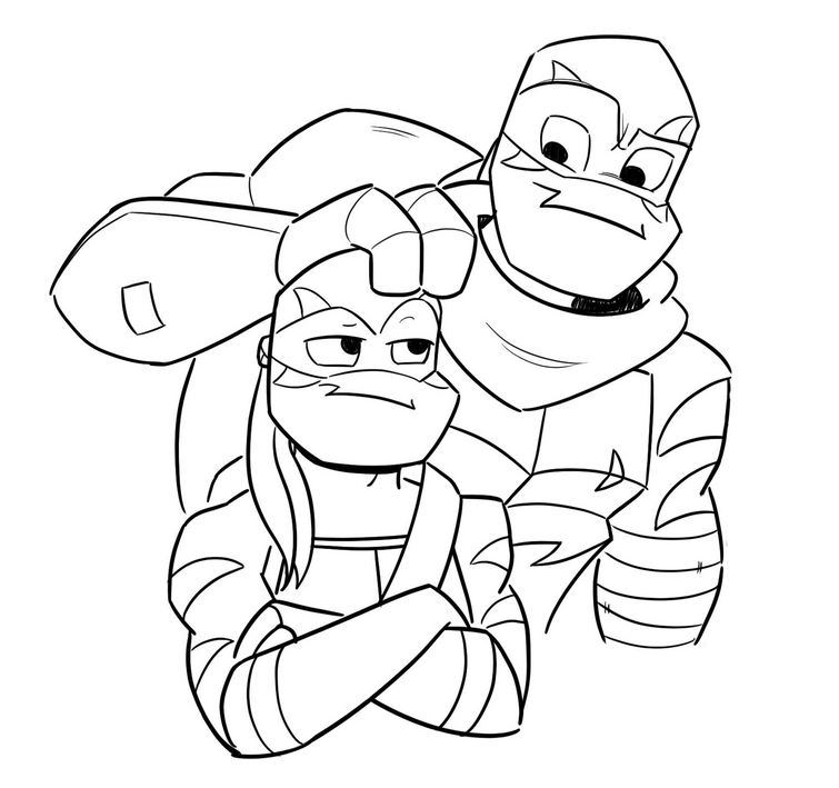 Leo and future leo by michele gonzales from rise of the tmnt the movie