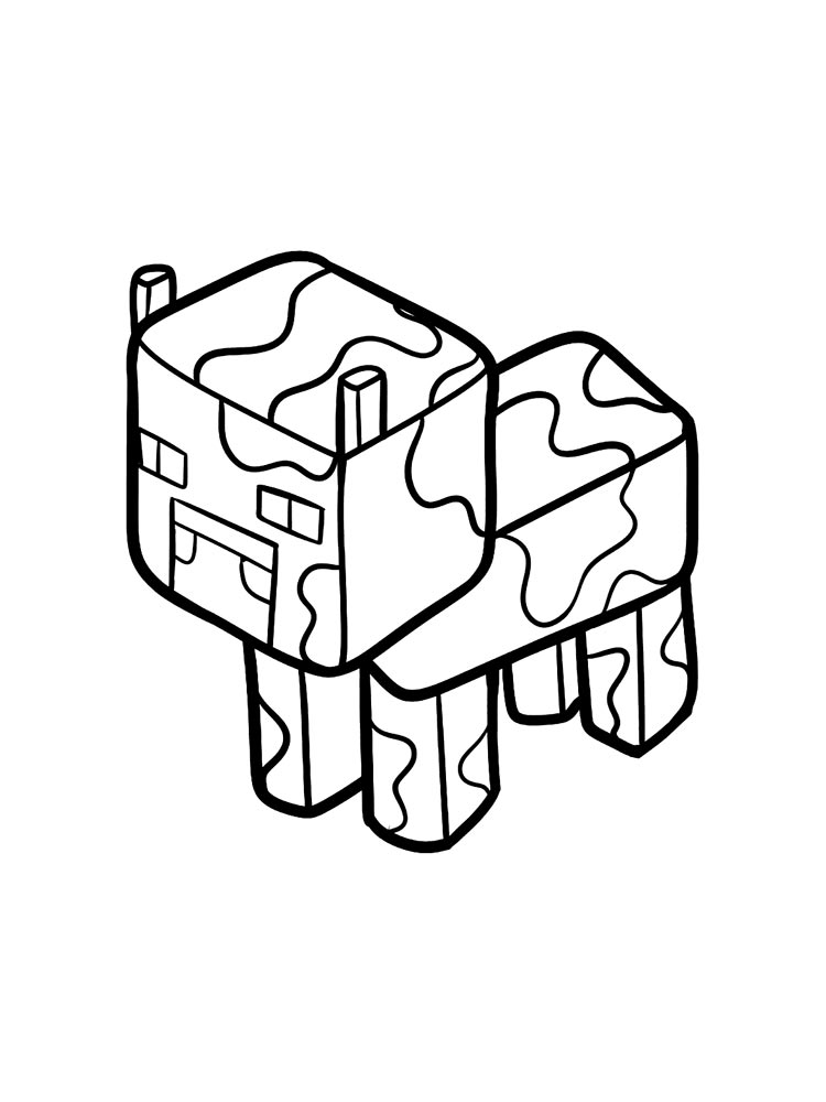 Puppy from minecraft coloring page