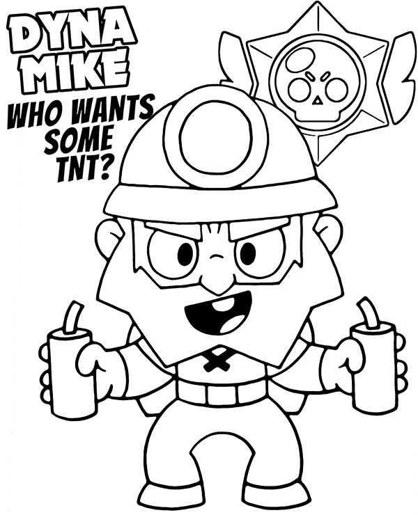 Brawl stars dynamike coloring page sheet