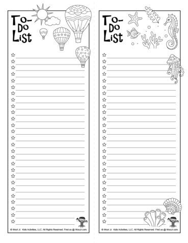 Printable to do list coloring pages for kids woo jr kids activities childrens publishing organization planner printables planner pages kids planner