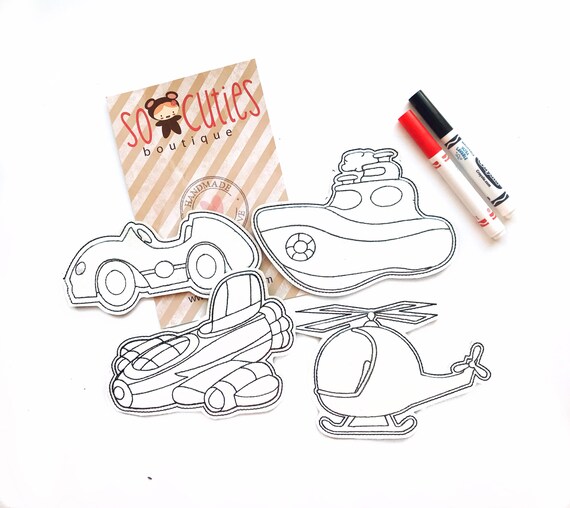 Vehicle coloring toys coloring pages reusable coloring book dry erase coloring book quiet book page toy for travel educational toy