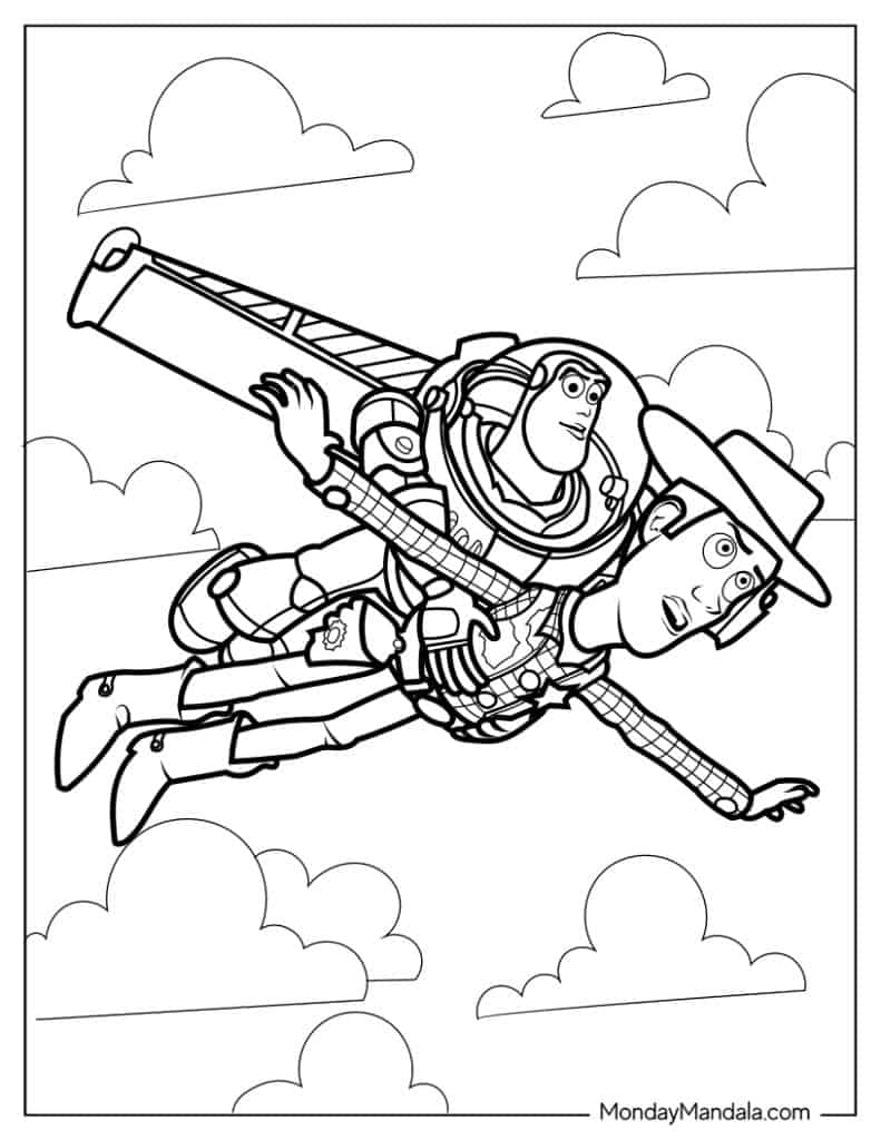 Buzz lightyear coloring pages free pdf printables