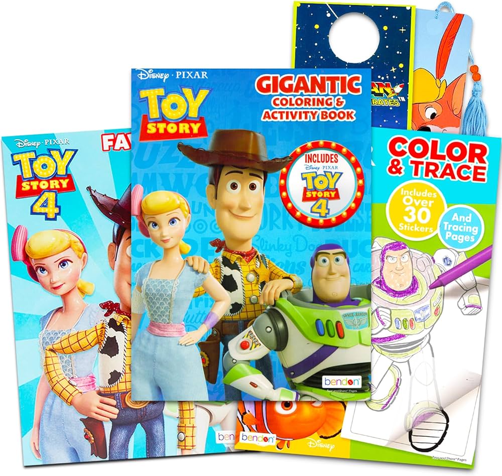 Toy story coloring and activity book set for kids