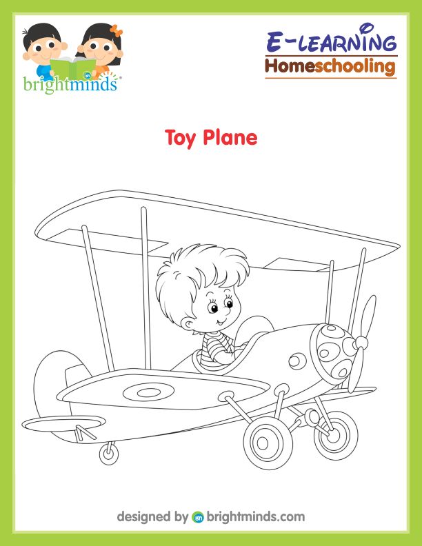 Toy plane coloring sheet bright minds platform