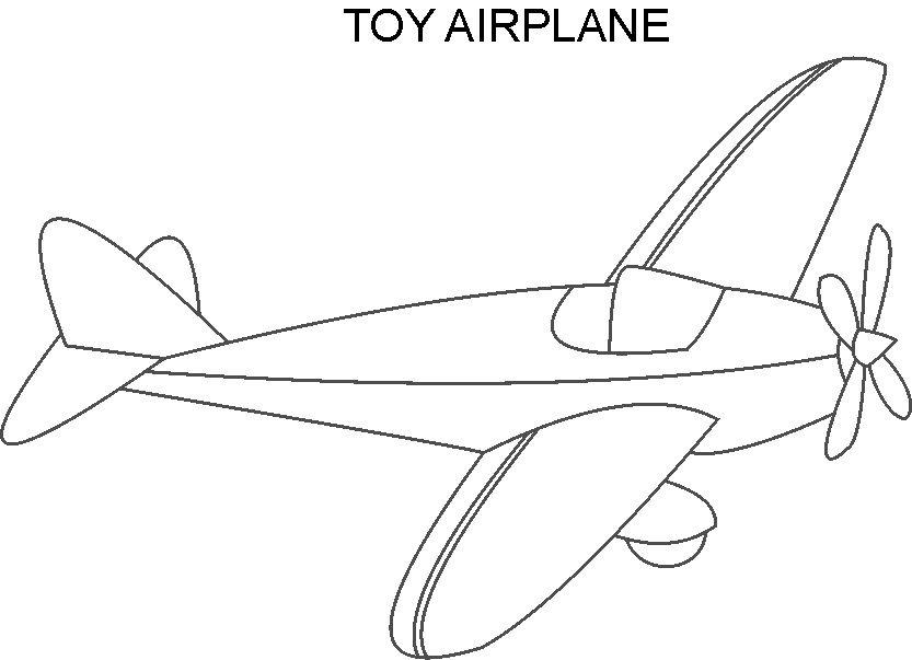 Airplane toy coloring printable page for kids