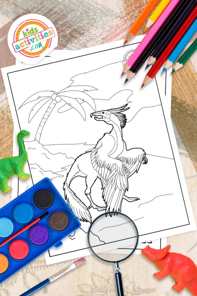 Awesome archaeopteryx dinosaur coloring pages for kids kids activities blog