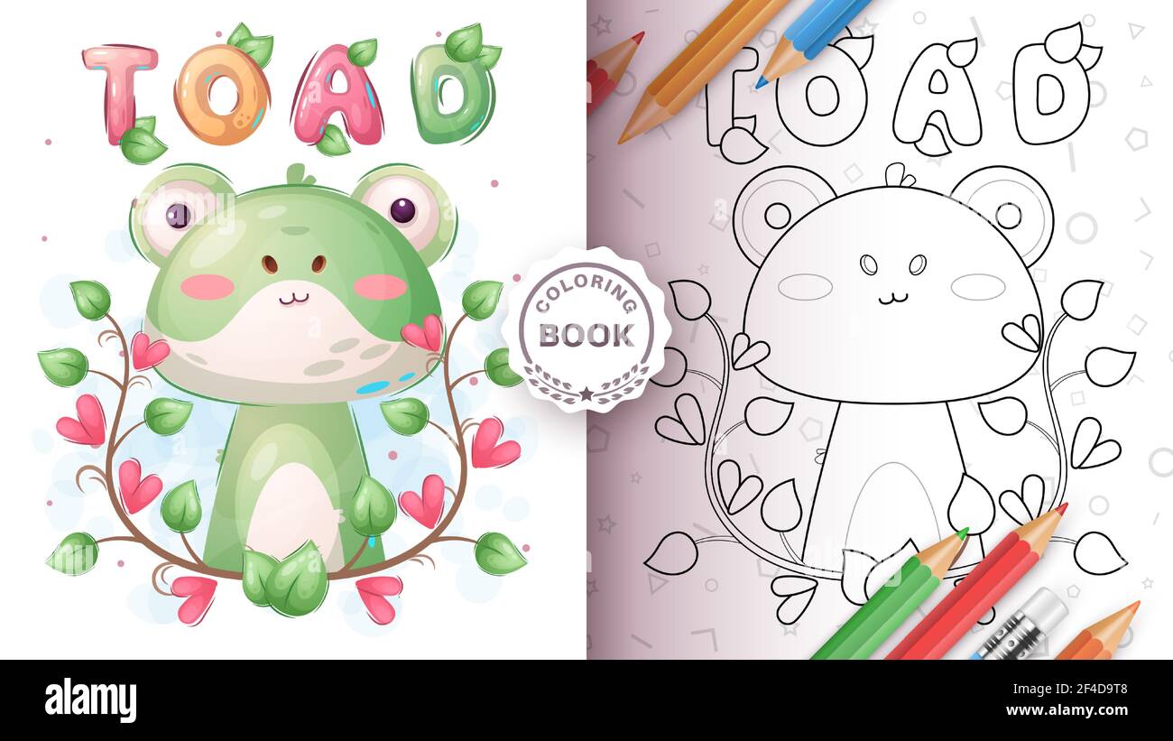 Cartoon character childish animal toad
