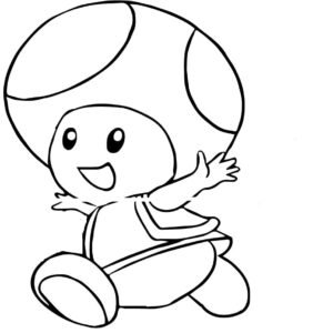Toad mario coloring pages printable for free download