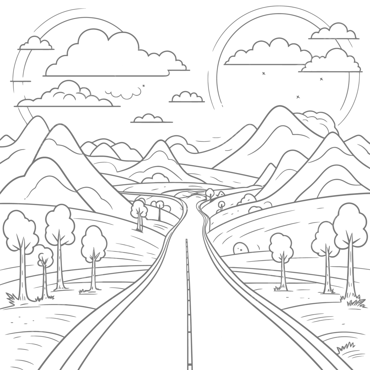 Road journey coloring pages lvh od outline sketch drawing vector road drawing wing drawing ring drawing png and vector with transparent background for free download