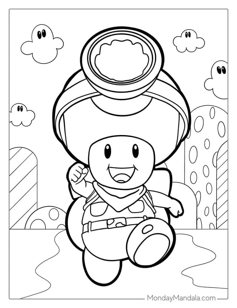Toad coloring pages free pdf printables