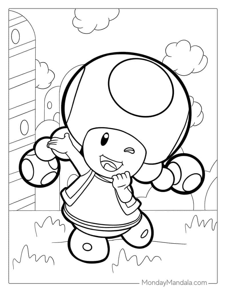 Toad coloring pages free pdf printables