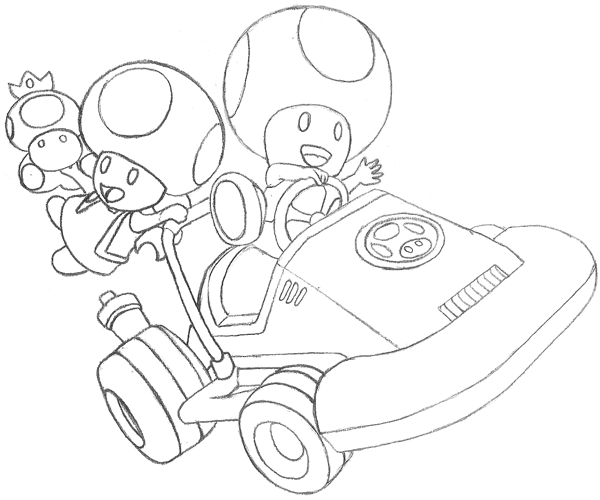 How to draw toad and toadette from wii mario kart with easy step by step drawing tutorial for kids