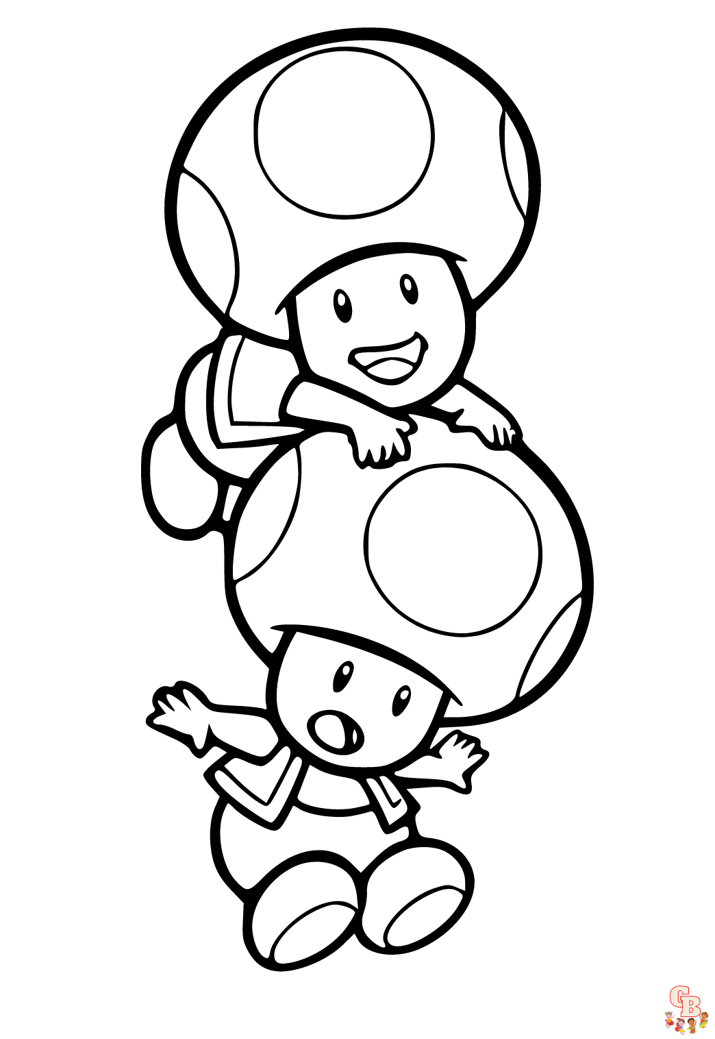 Fun and easy toad coloring pages for kids