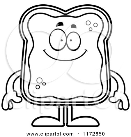 Cartoon clipart of a happy toast and jam mascot