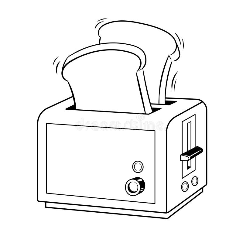 Toaster with toast pop art vector illustration stock vector