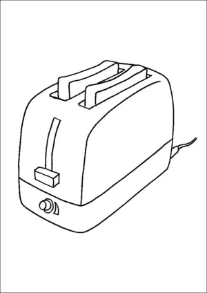 Toaster and toast coloring page