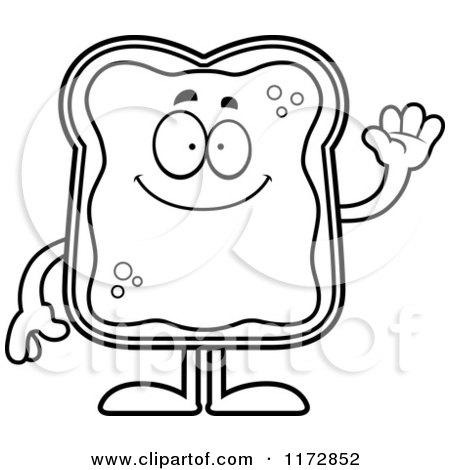 Cartoon clipart of a loving toast and jam mascot