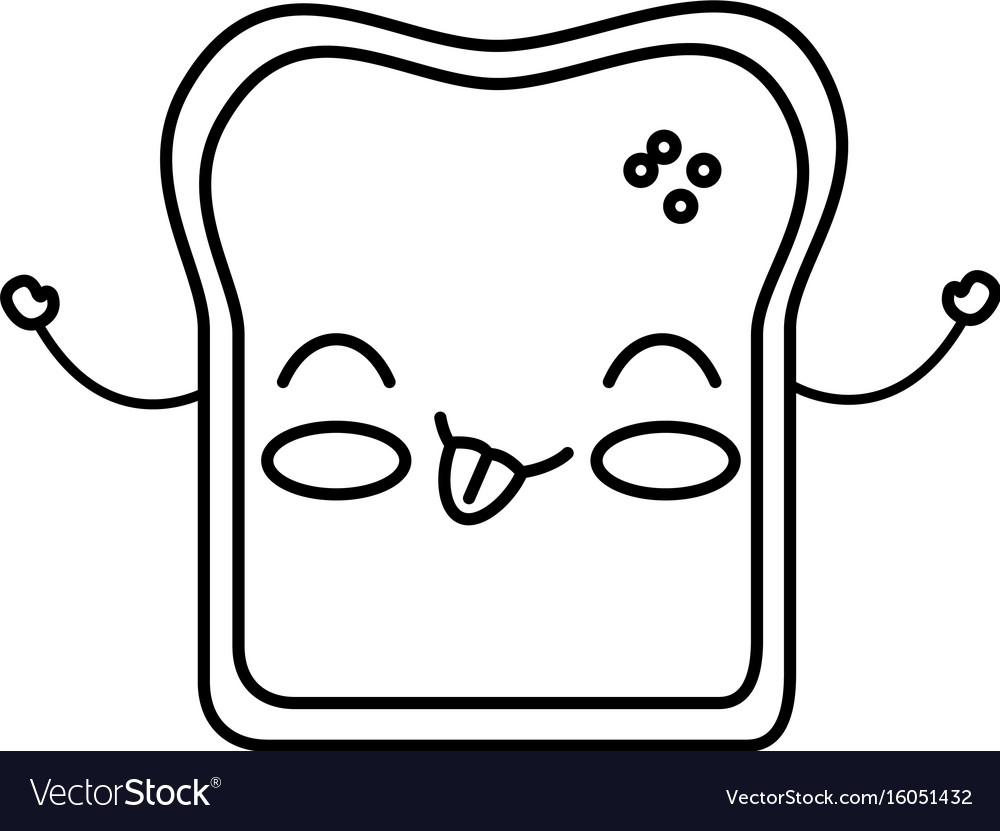 Delicious toast bread kawaii character royalty free vector