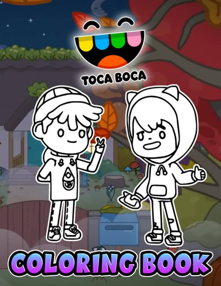 Toca boca coloring book interesting coloring book suitable for all ages helping to reduce stress after studying working tiringâ giant great pages with premium quality images saavedra gabriela books