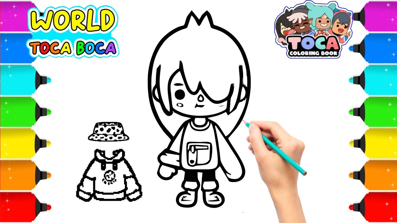 Toca boca coloring pages coloring with crayons learn colors for kids and toddlers