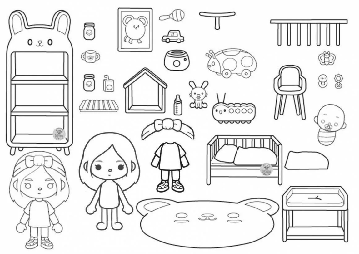 Coloring of the characters of toka boka download and print