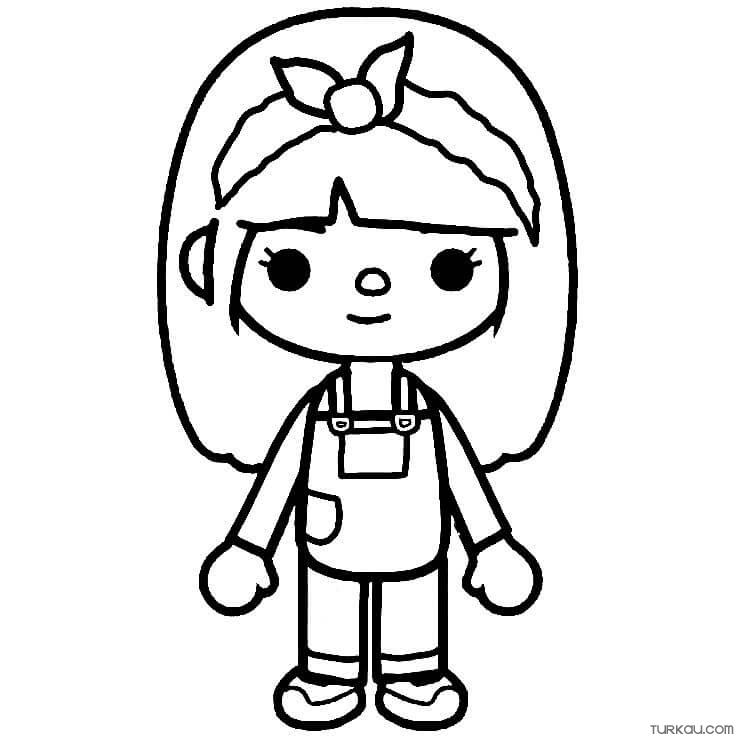 Cute toca boca coloring page