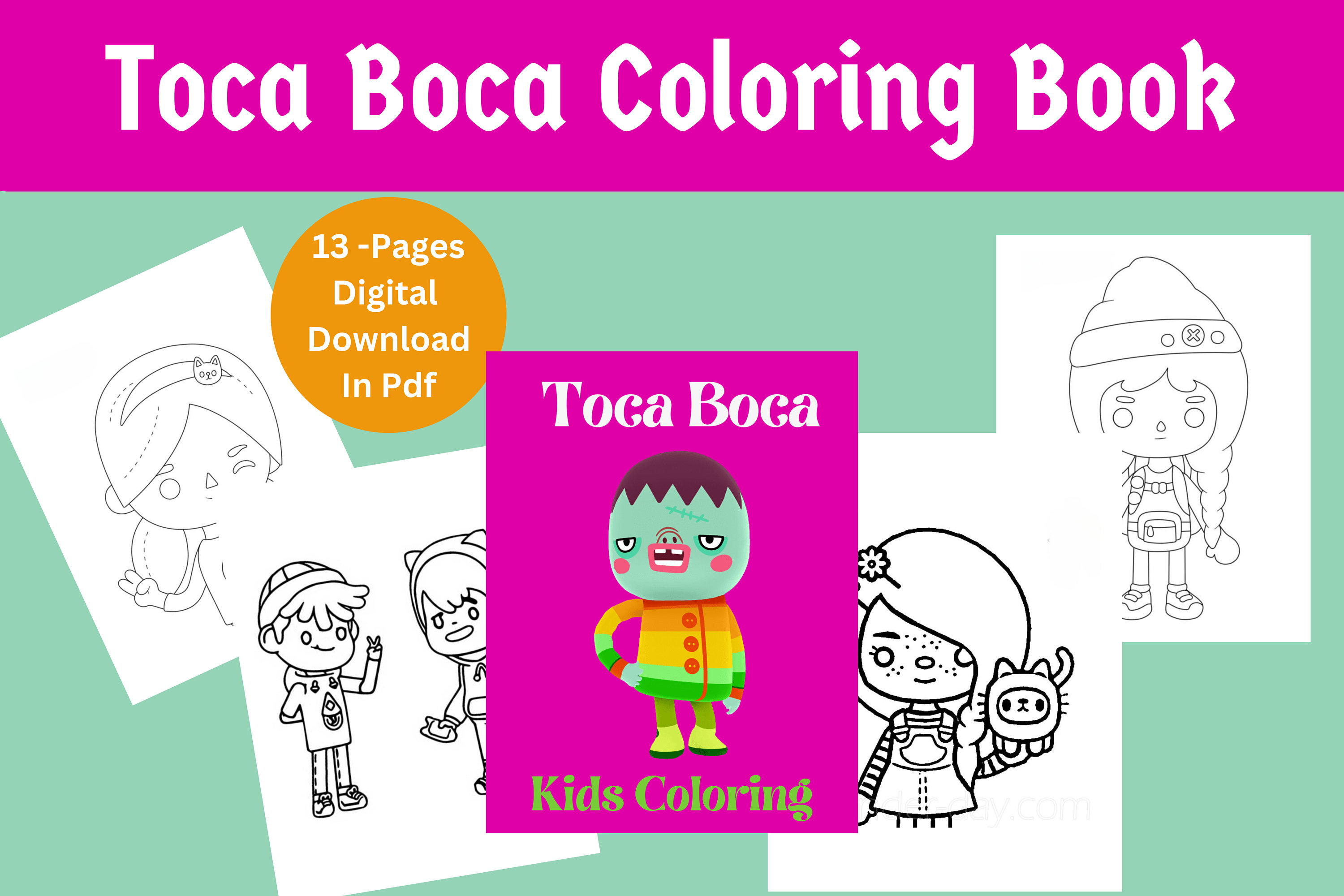 Interactive toca boca coloring book fun