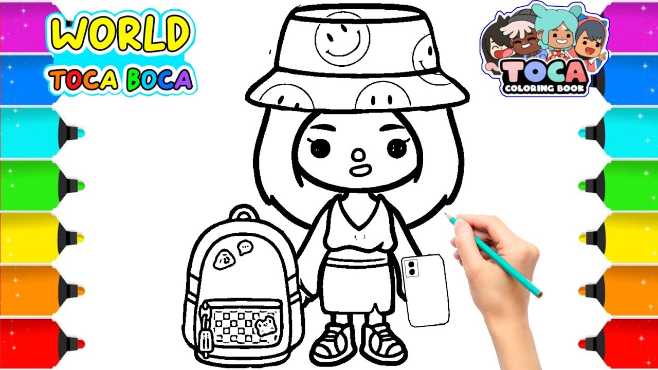 Toca boca coloring pages coloring with crayons learn colors for kids and toddlers