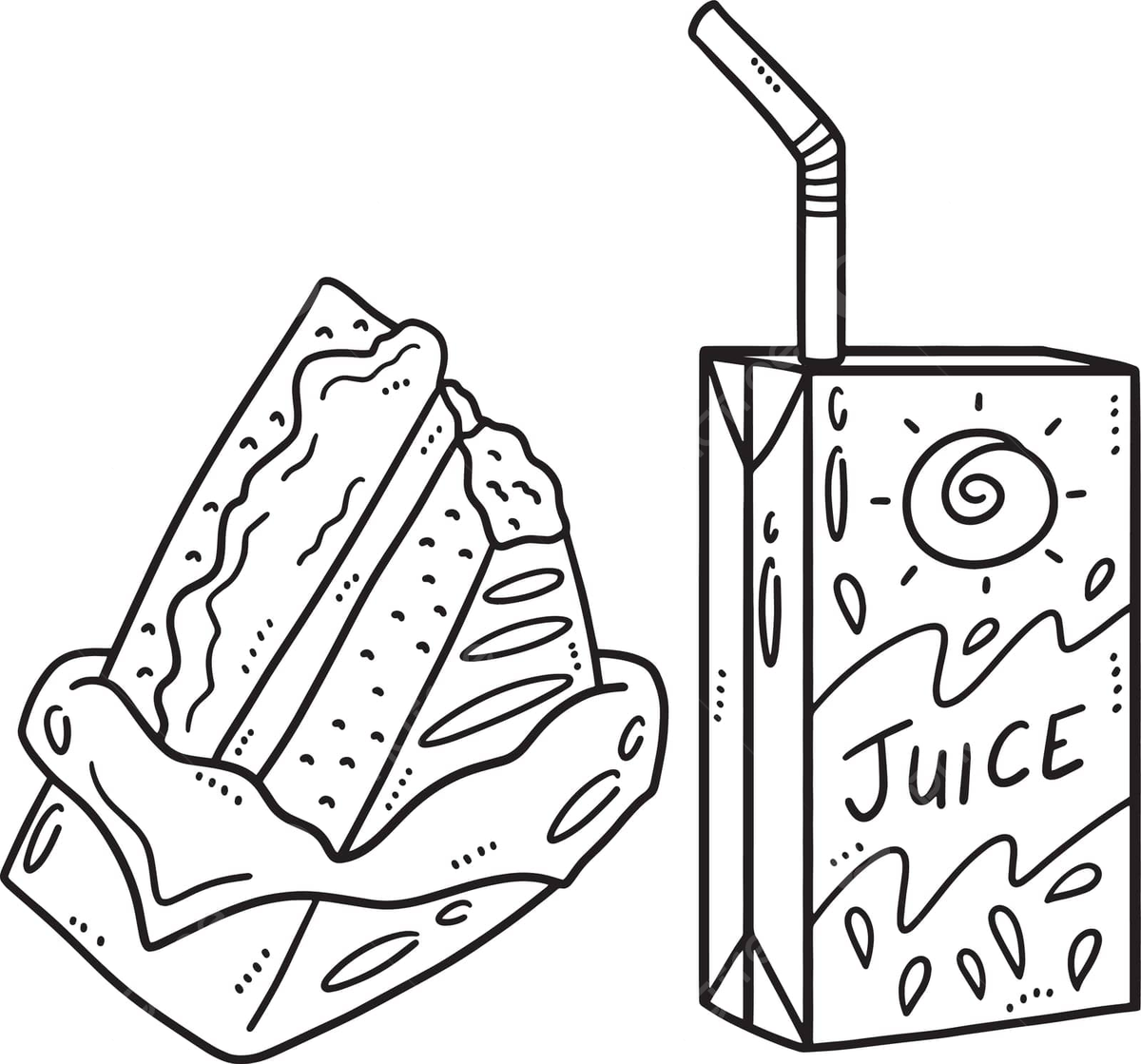 Snacks isolated coloring page for kids design toddler colouring book vector book drawing snack drawing ring drawing png and vector with transparent background for free download