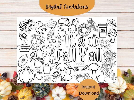 Its fall yall coloring page toddler coloring pages autumn coloring page printable coloring page coloring book pdf kids activity print