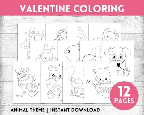 Valentine coloring pages valentine animal coloring sheets coloring pages for kids toddler coloring pages valentines day coloring book