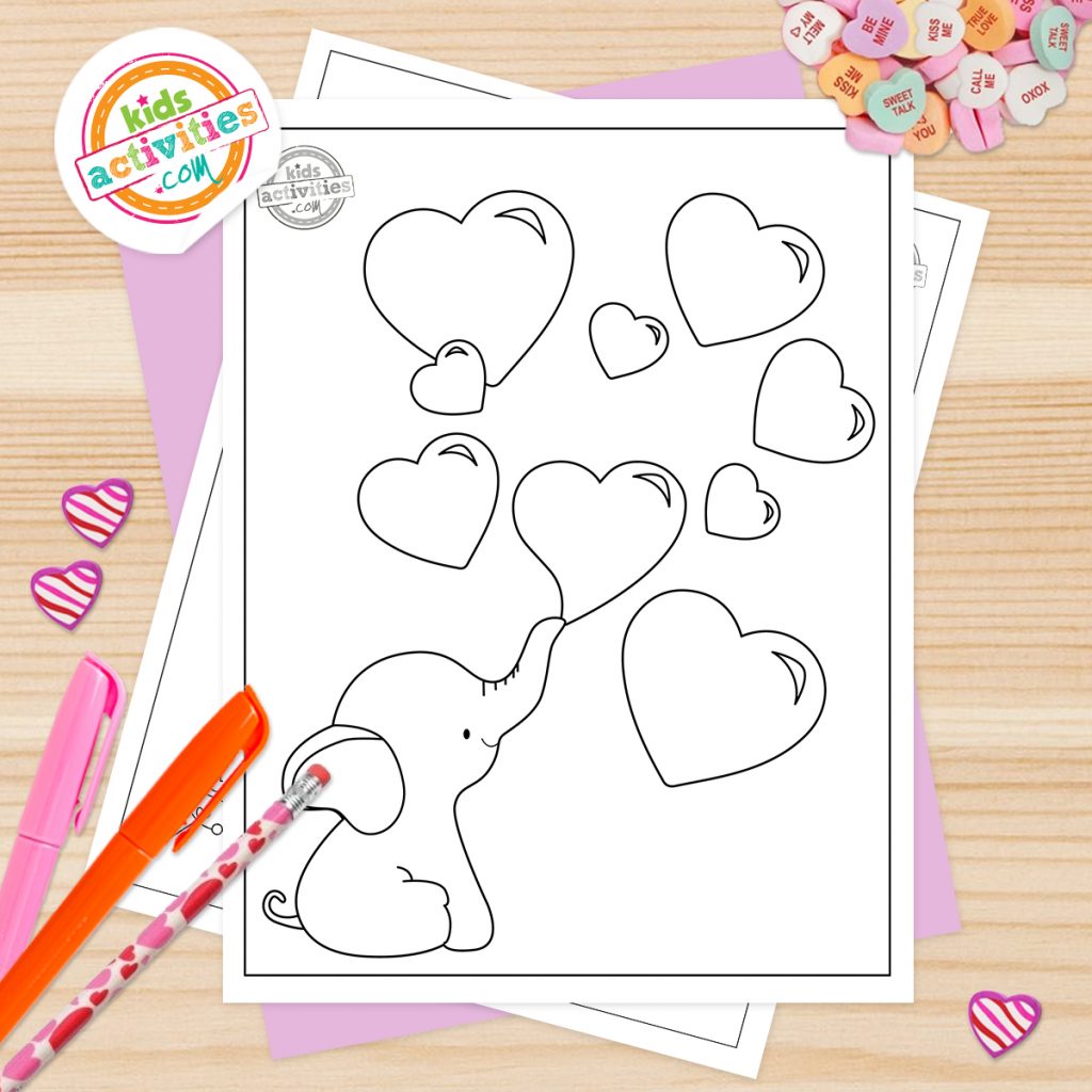 Preschool valentine coloring pages to print color kids activities blog