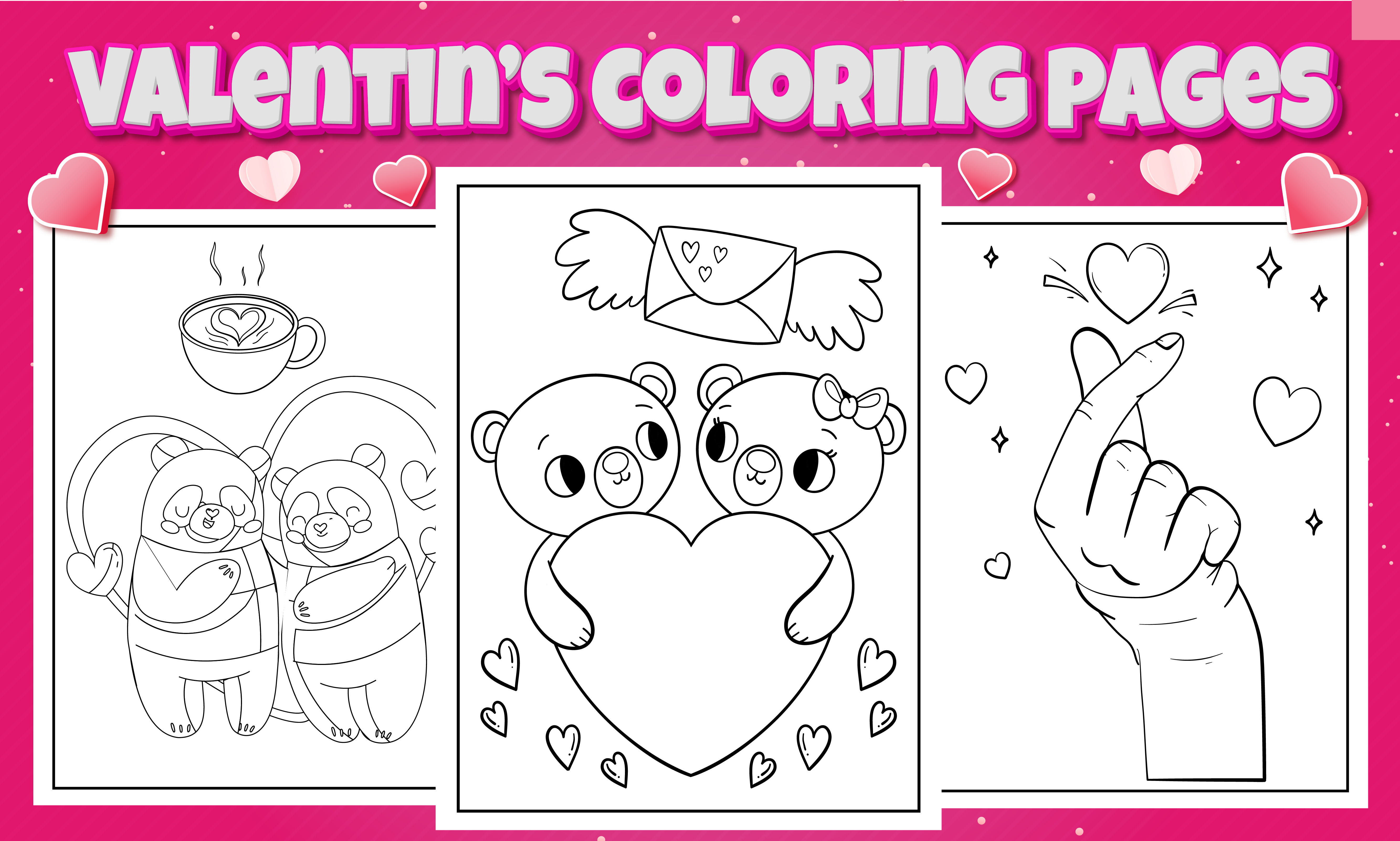 Give you valentine day coloring pages for kids toddler for amazon kdp by rohanbhuyan
