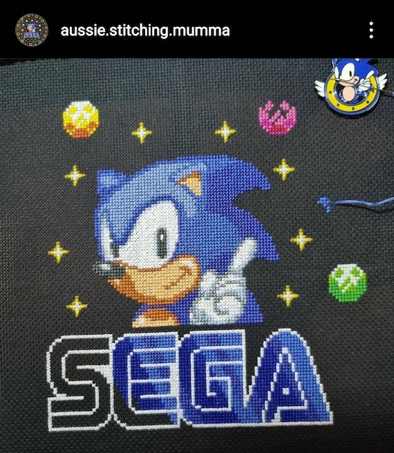 Sonic the hedgehog cross stitch pattern instant download pdf