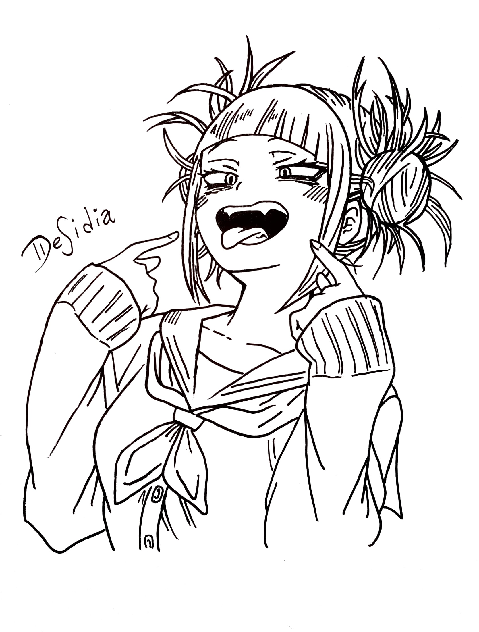 Desidia art on x âopenâ himiko toga from my hero academia inktober inktober inktober himikotoga myheroacademia bokunoheroacademia bnha open illustration draw art anime ink httpstcoqbkioah x
