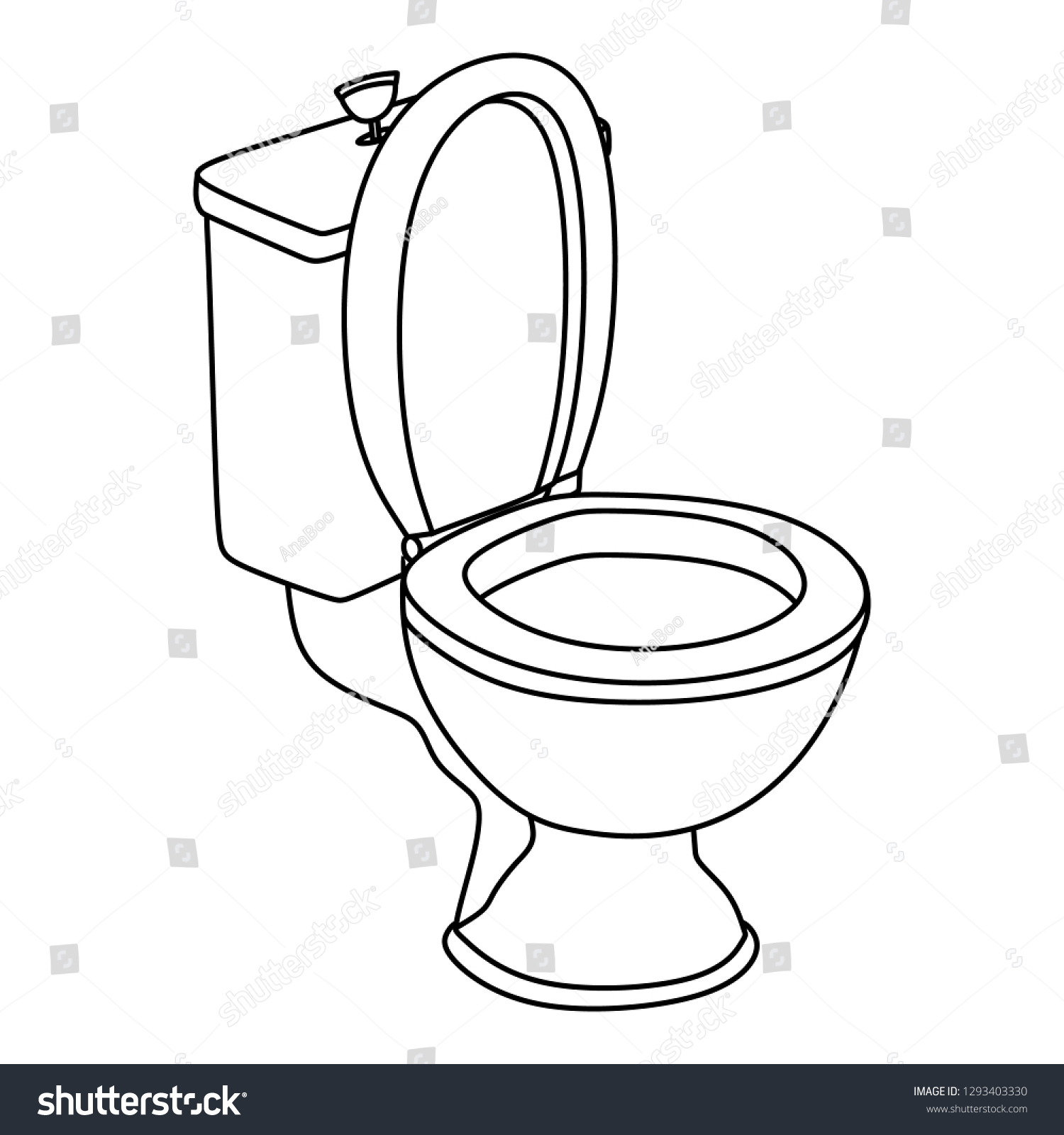 Bathroom related objects black white coloring stock vector royalty free
