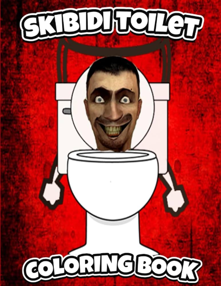 Skibidi toilet coloring book amazing coloring pages for kids adults with high cute skibidi