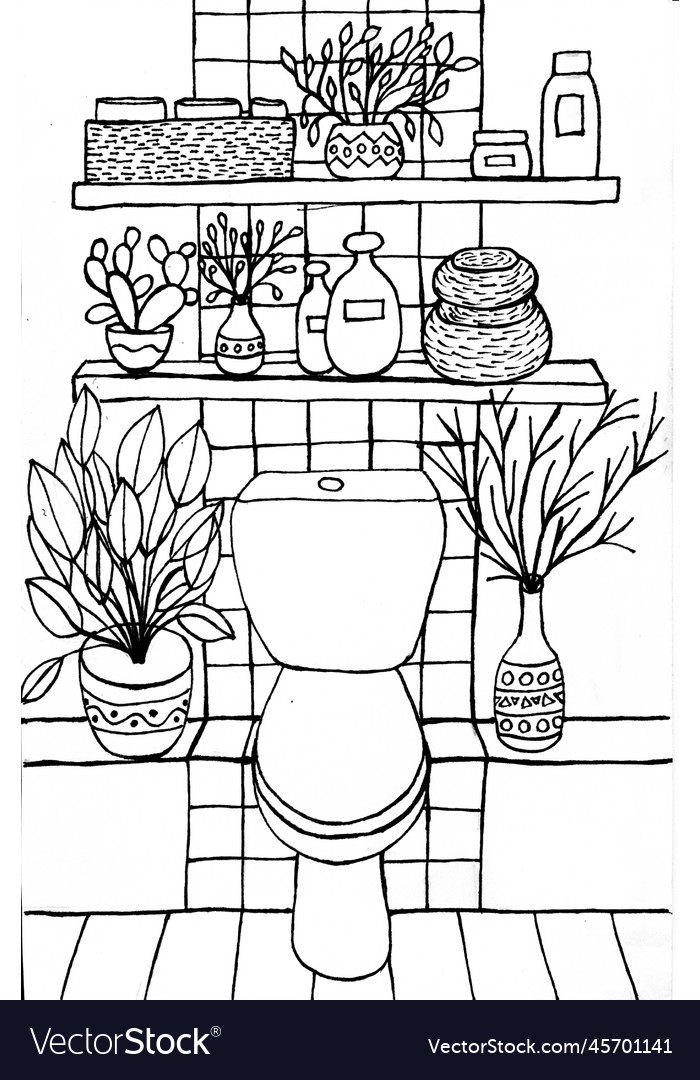 Toilet colouring page royalty free vector image