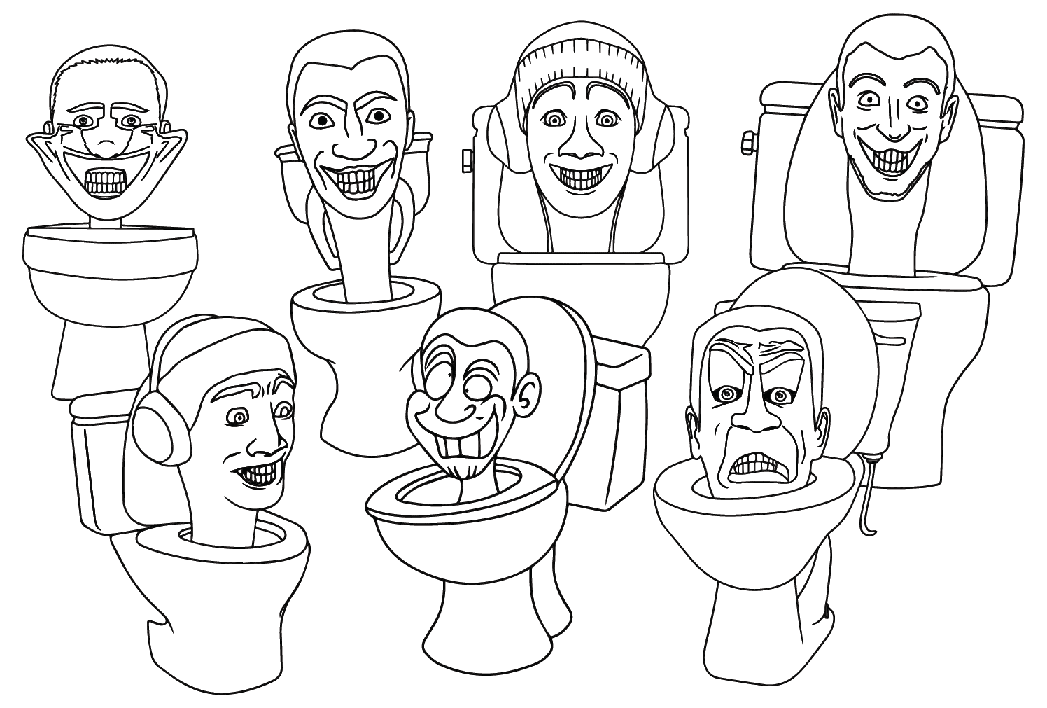 All skibidi toilet coloring page