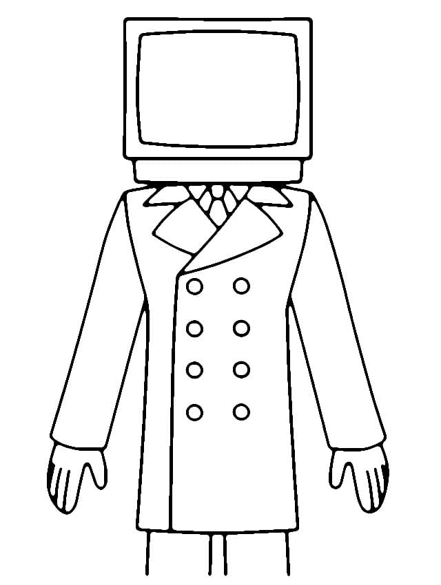 Tv man from skibidi toilet coloring page