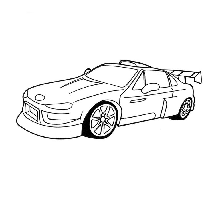 Racing car coloring page