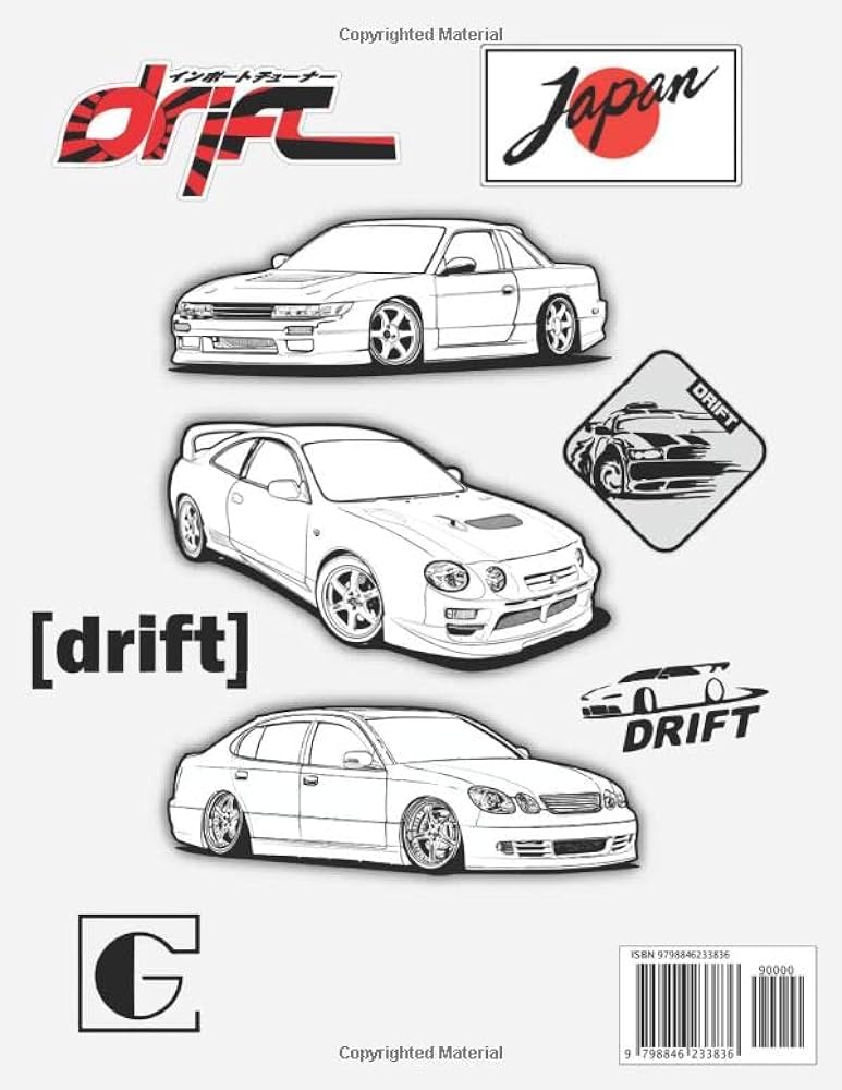 Ultimate jdm loring book best of japanese model cars ever made drawings to lor for adults kids and jdm fans great gift for jdm lovers books gamma books
