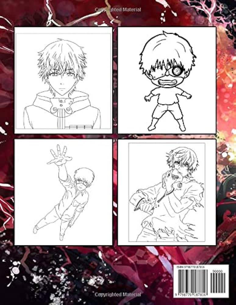 Tokyo ghoul coloring book fantastic manga series coloring pages for fans with premium quality illusations mind color kitap
